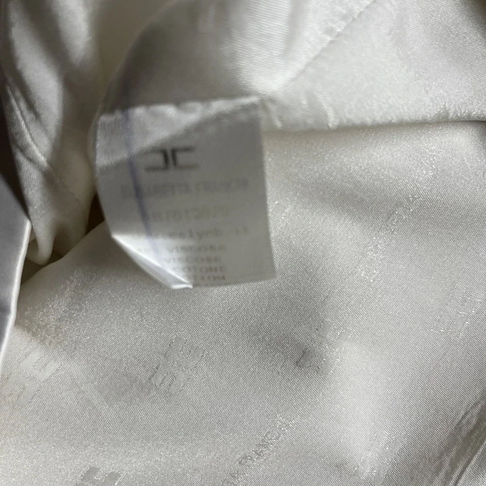 Elisabetta Franchi White Satin Bustier Sheath Dress IT 42 US 6 Designer High End
